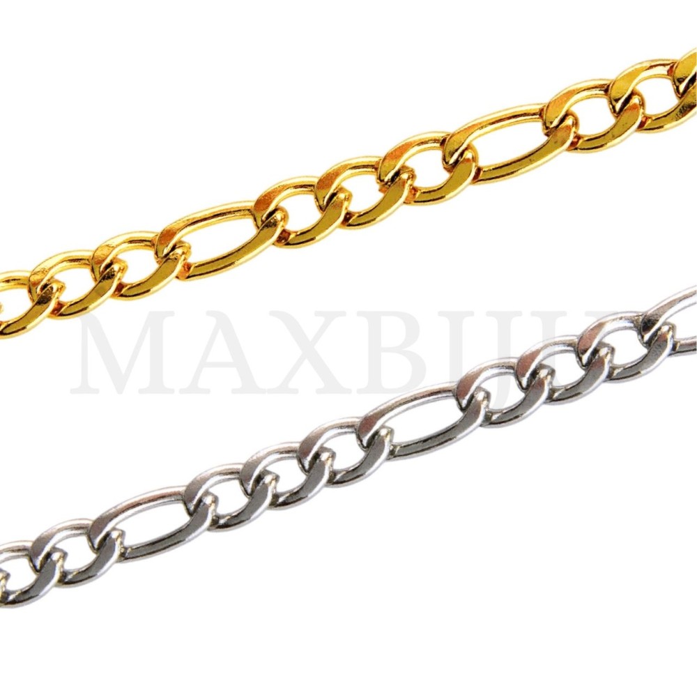 1.2mm NK 3:1 Steel Figaro Links Chain - Coil