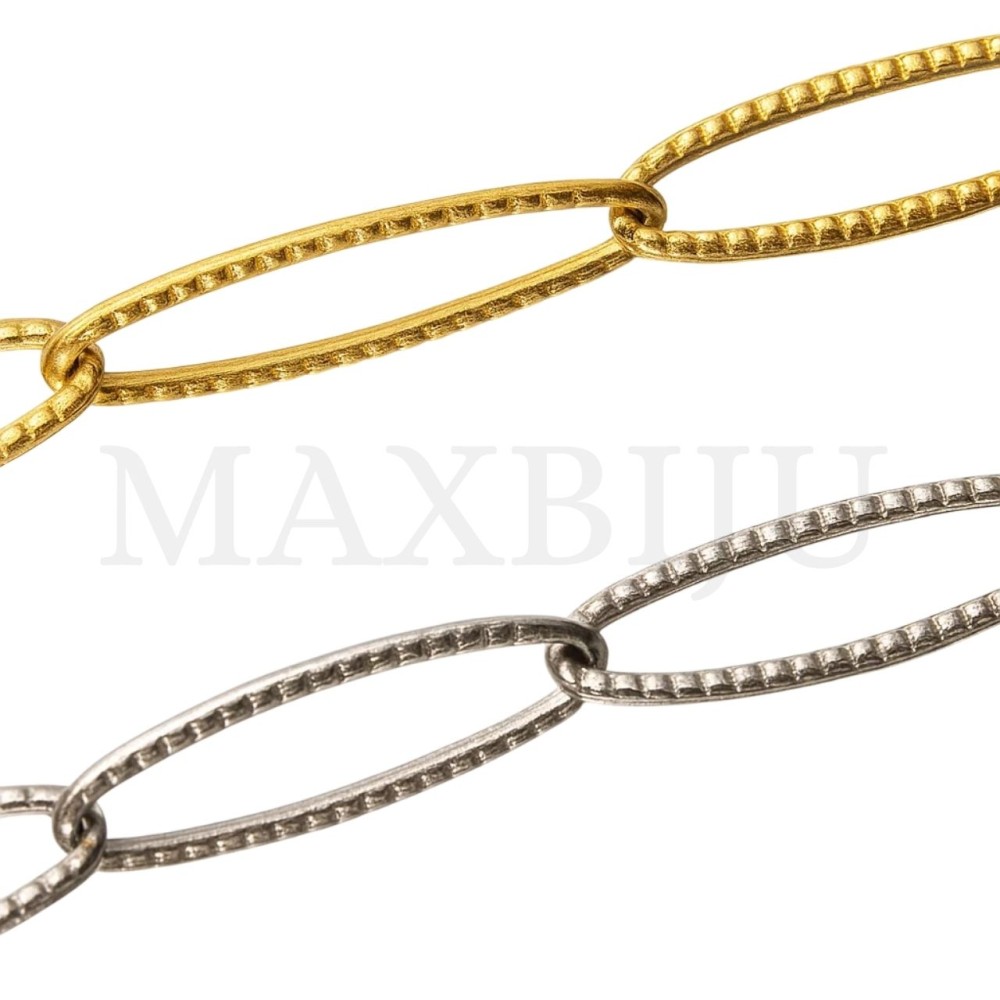 Stainless Steel Long Oval in Relief 6x21mm - Coil