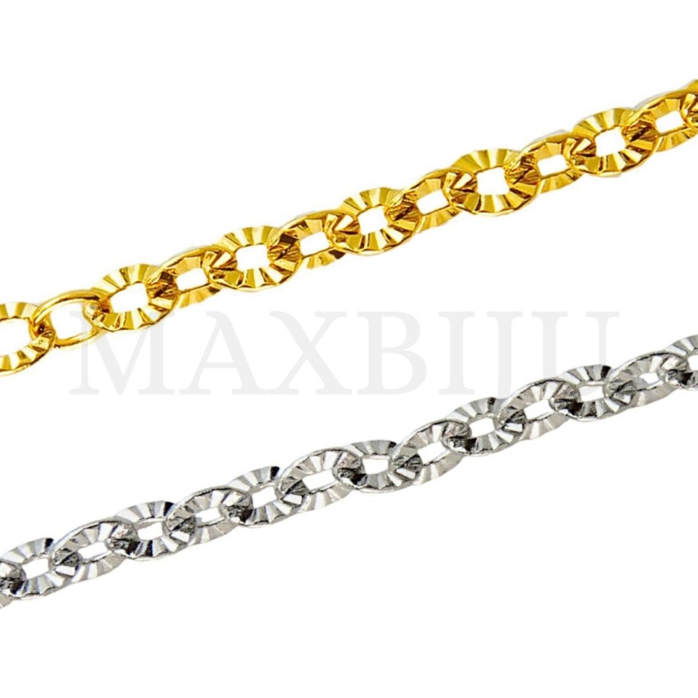 0.8mm Stainless Steel Crimped Oval Link Chain - Coil