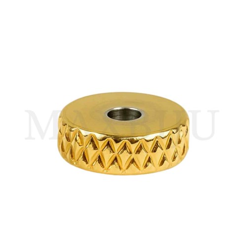 Stainless Steel Ribbed Roundel Disc Beads 8mm