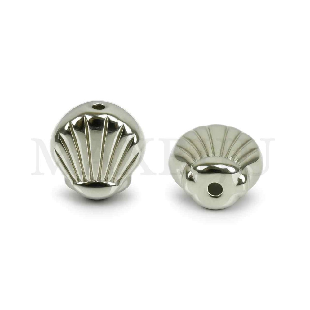 Stainless Steel Shell Bead with Pattern