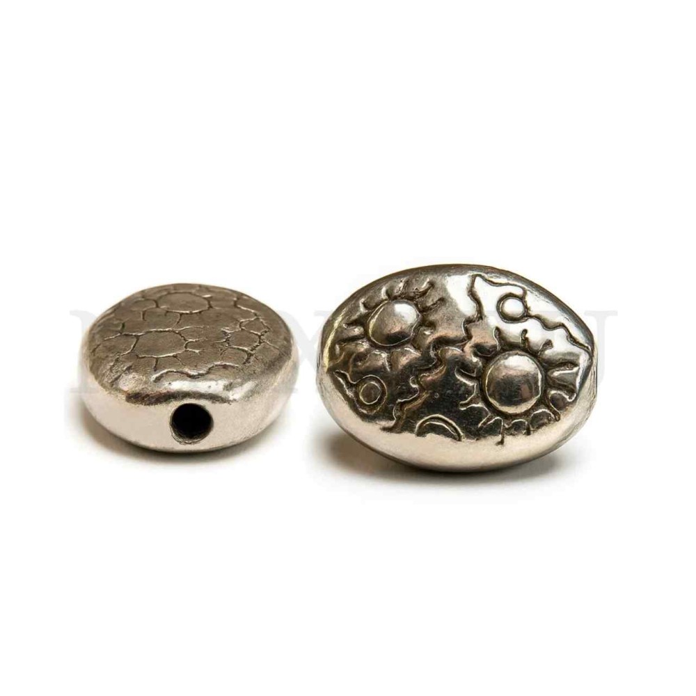 Stainless Steel Oval Bead with Pattern