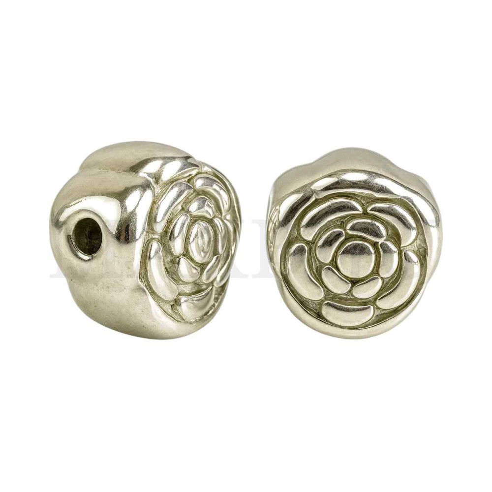 Stainless Steel Flower Bead with Pattern
