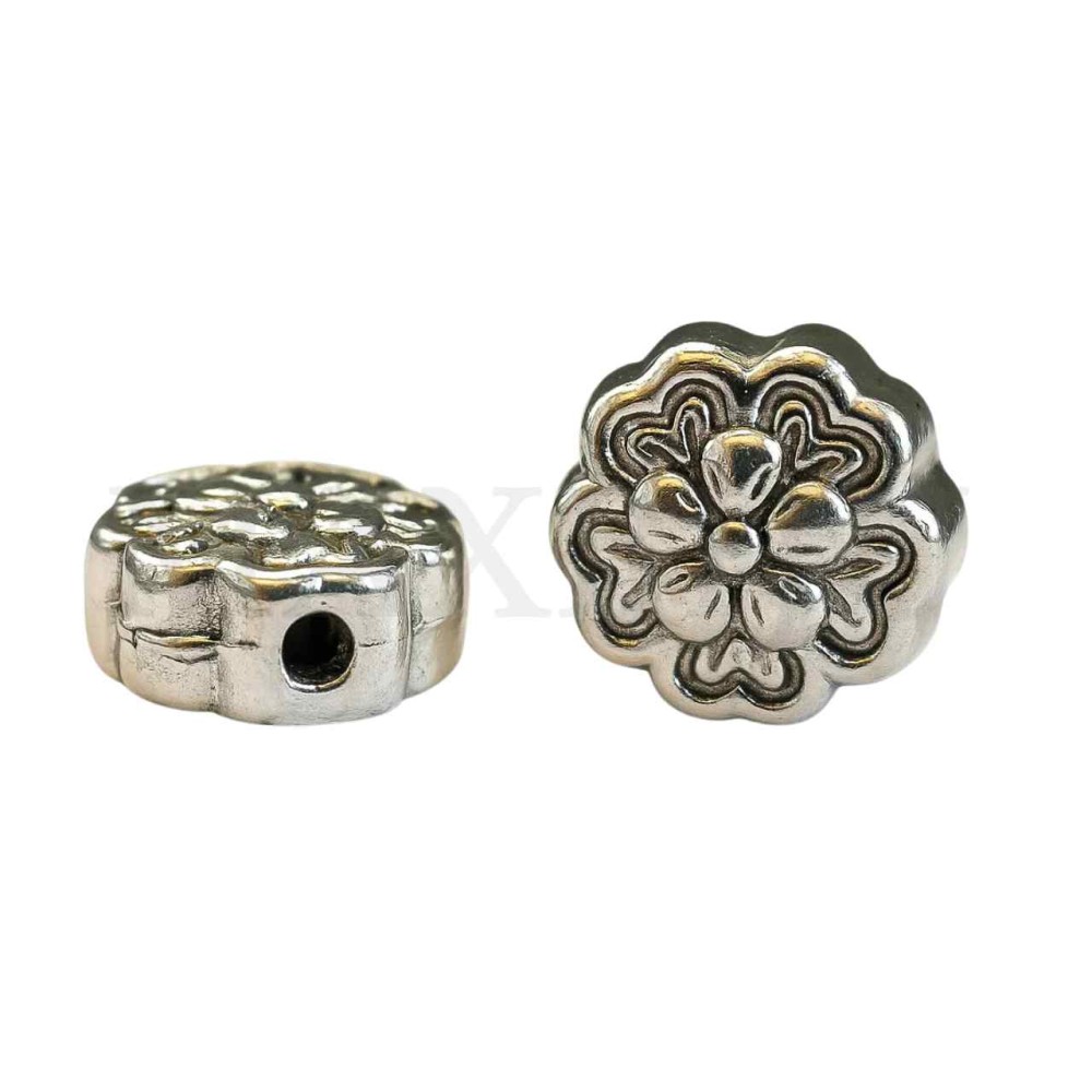 Stainless Steel Flower Bead with Pattern