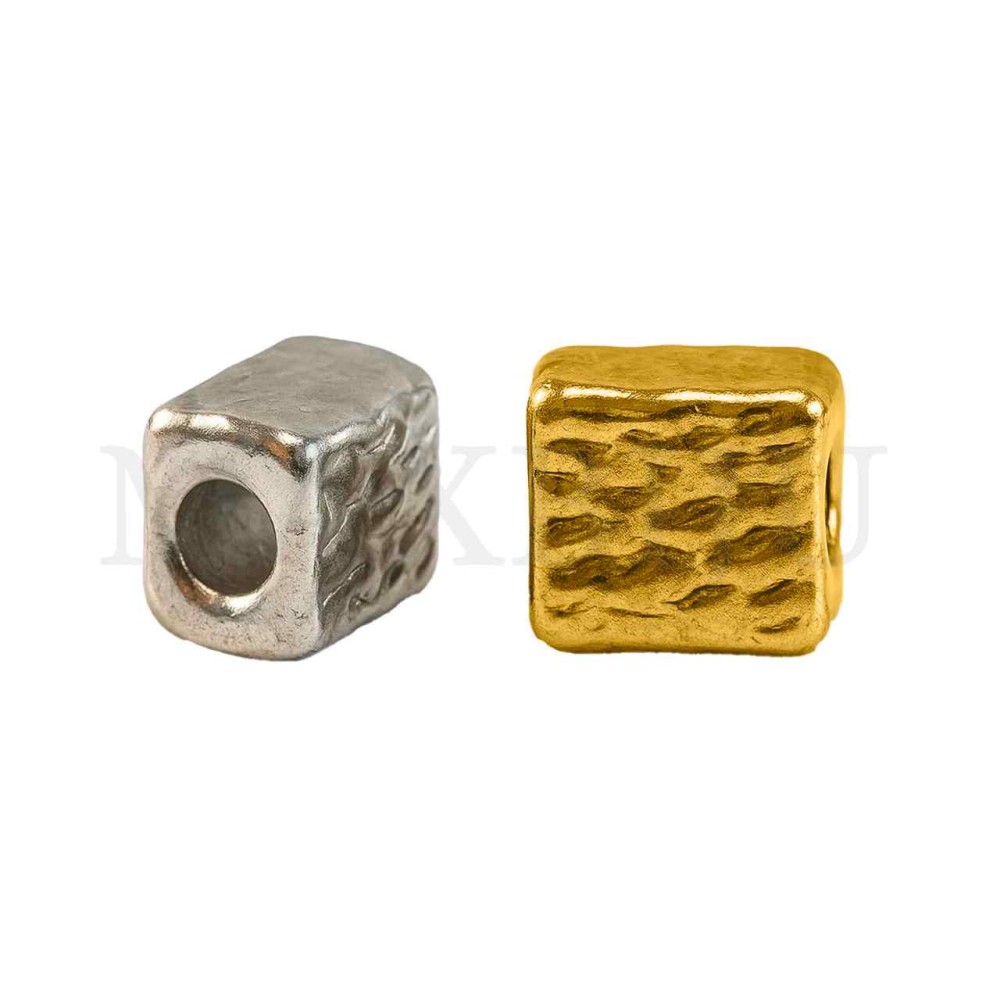 Stainless Steel Square Bead with Pattern