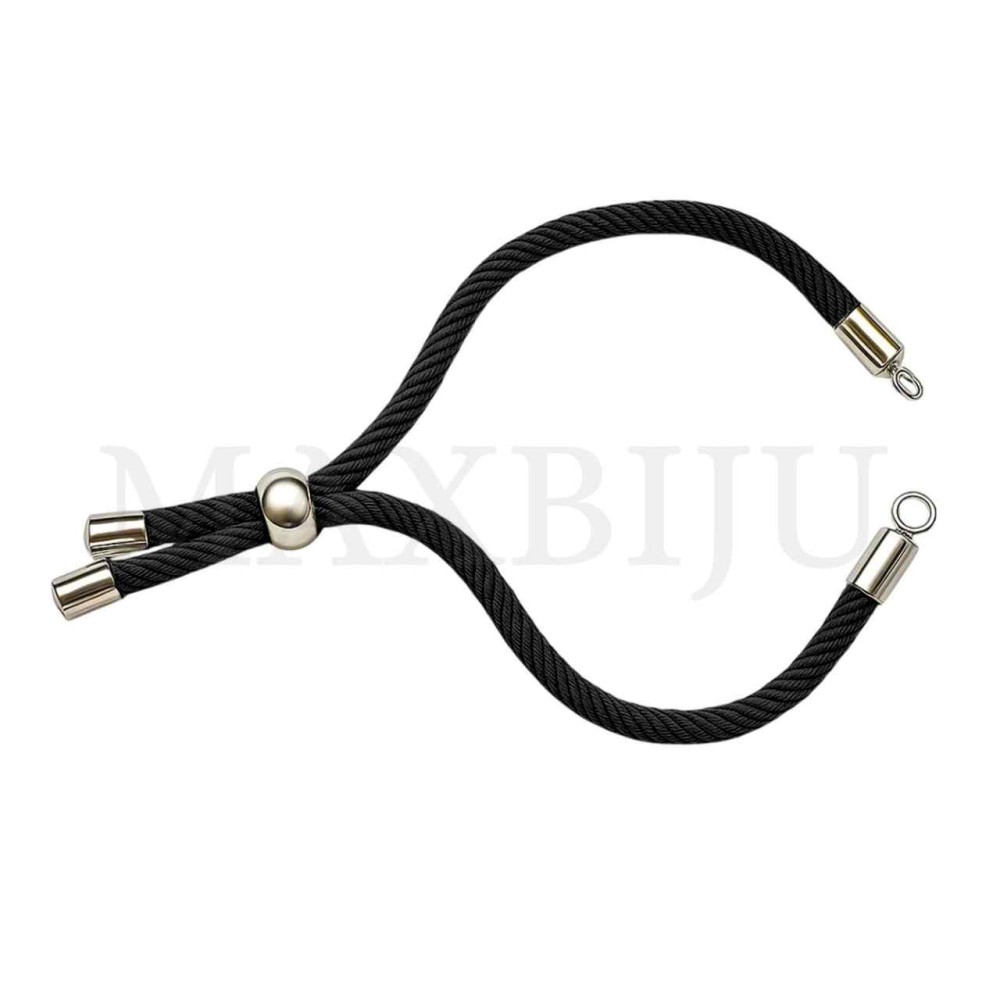 Steel Semi-Ready Adjustable Bracelet - Black