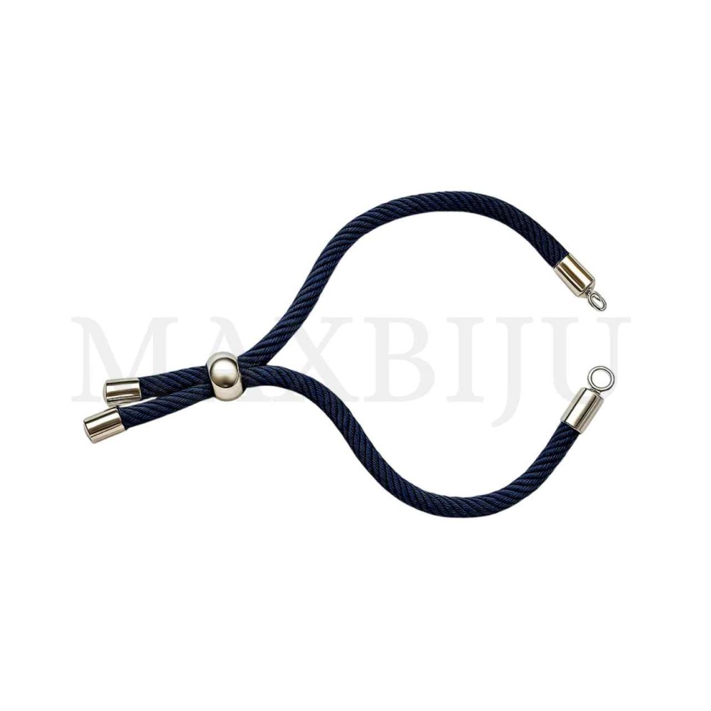 Steel Semi-Ready Adjustable Bracelet - Navy Blue