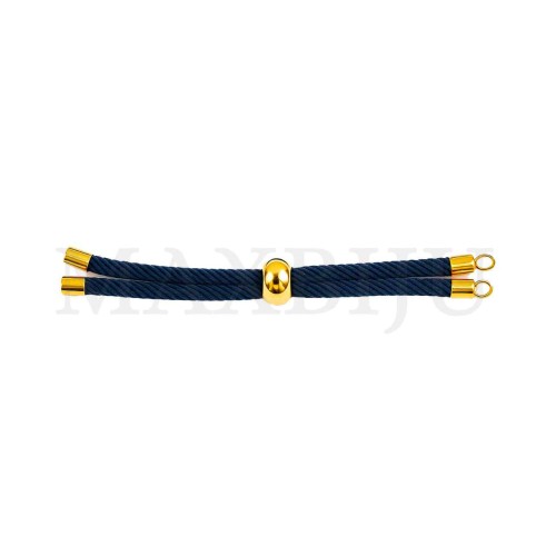 Steel Semi-Ready Adjustable Bracelet - Navy Blue