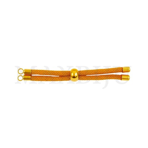 Steel Semi-Ready Adjustable Bracelet - Camel