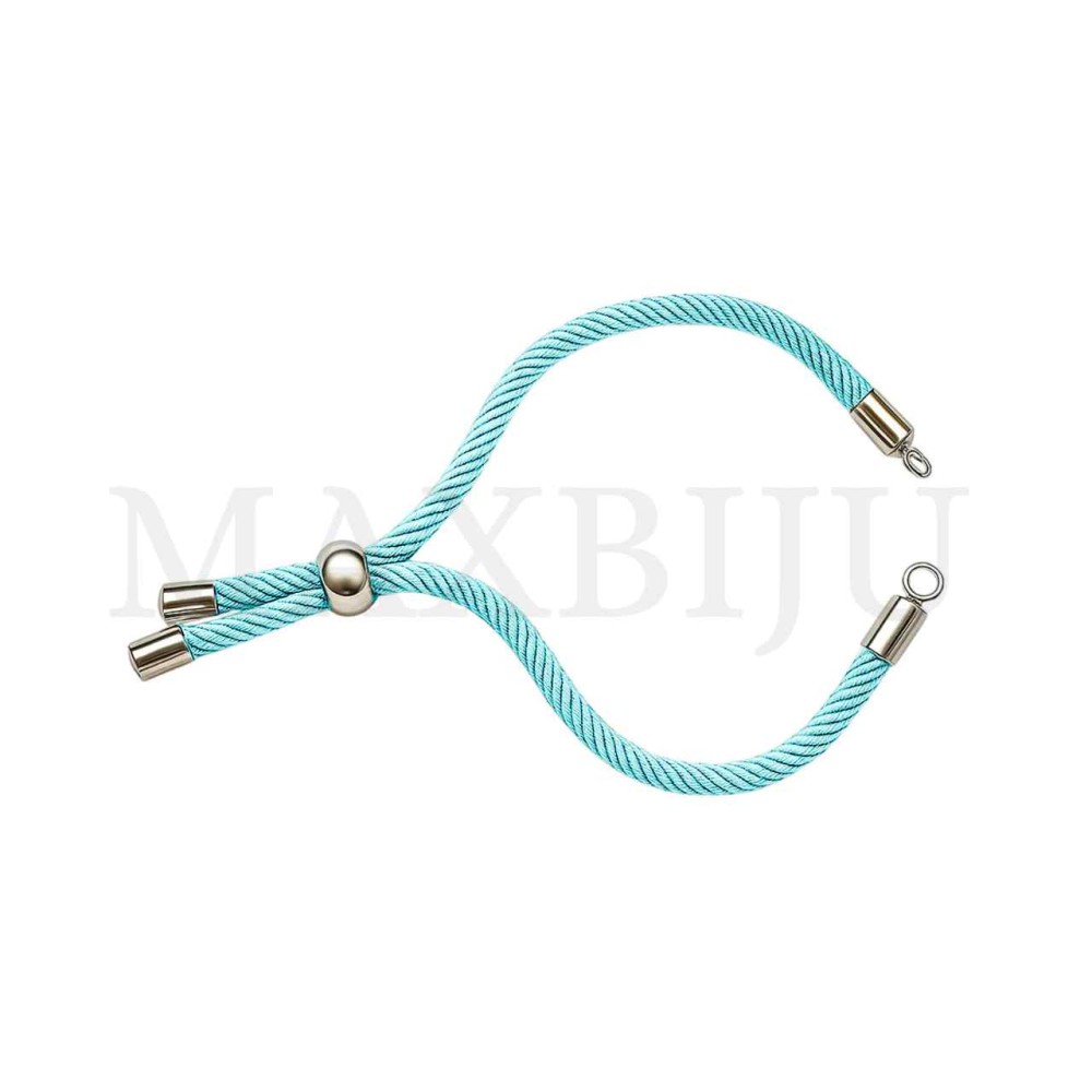 Steel Semi-Ready Adjustable Bracelet - Turquoise Blue