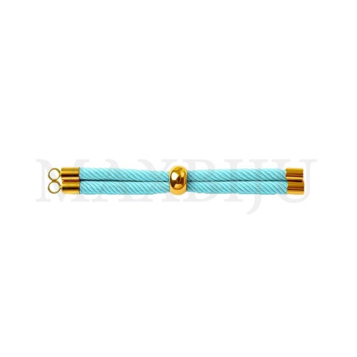 Steel Semi-Ready Adjustable Bracelet - Turquoise Blue