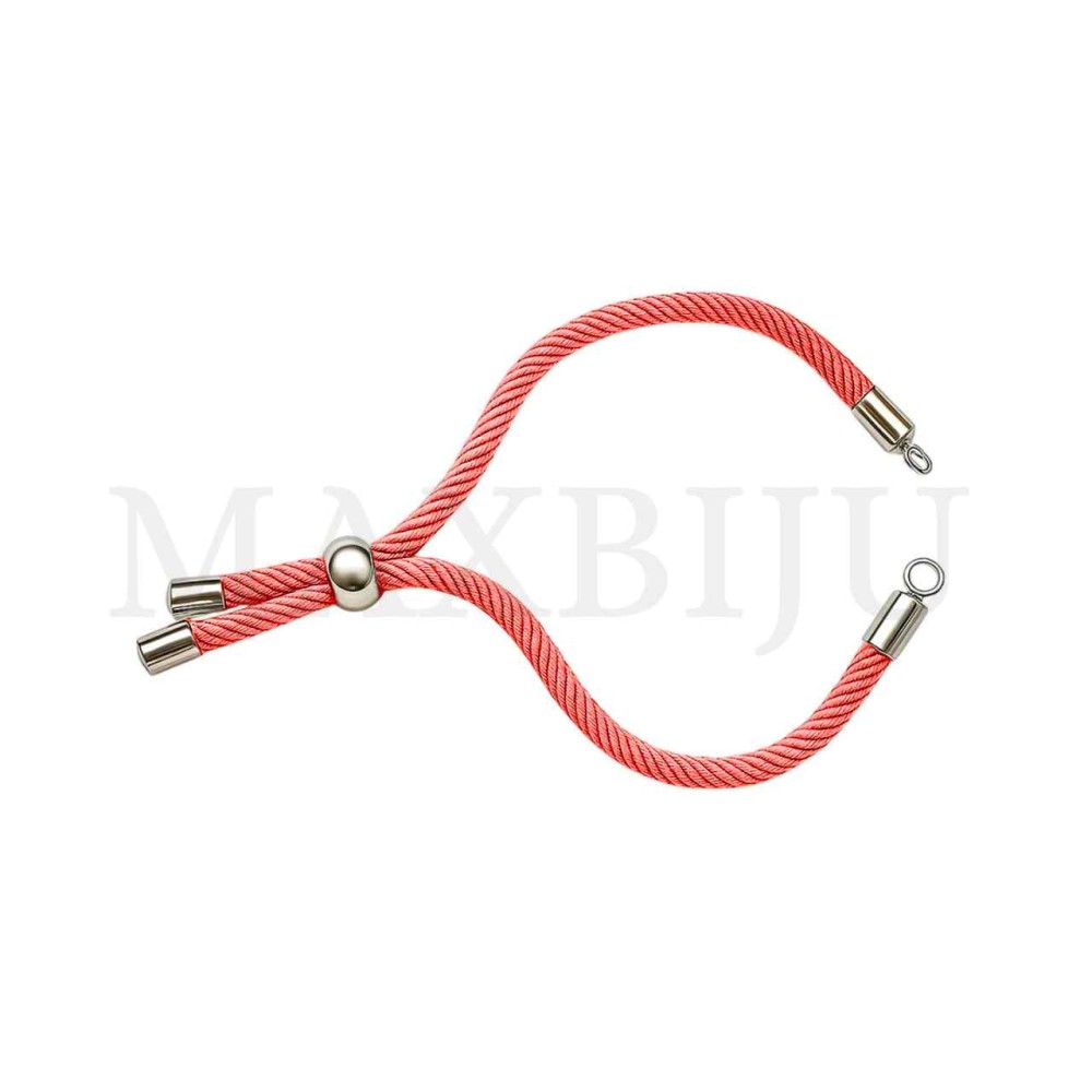 Steel Semi-Ready Adjustable Bracelet - Red