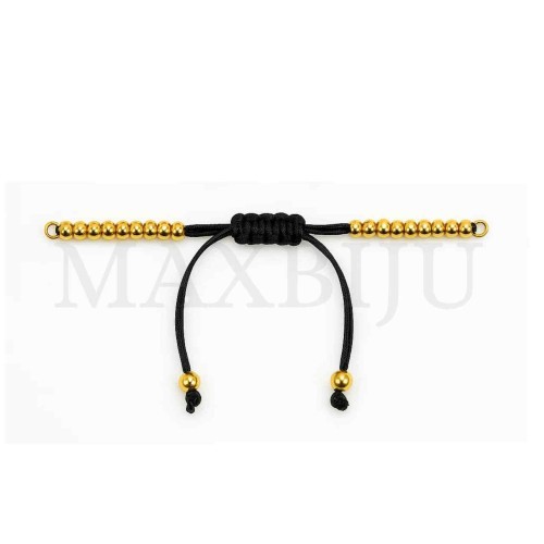 Steel Semi-Ready Adjustable Bracelet with Beads