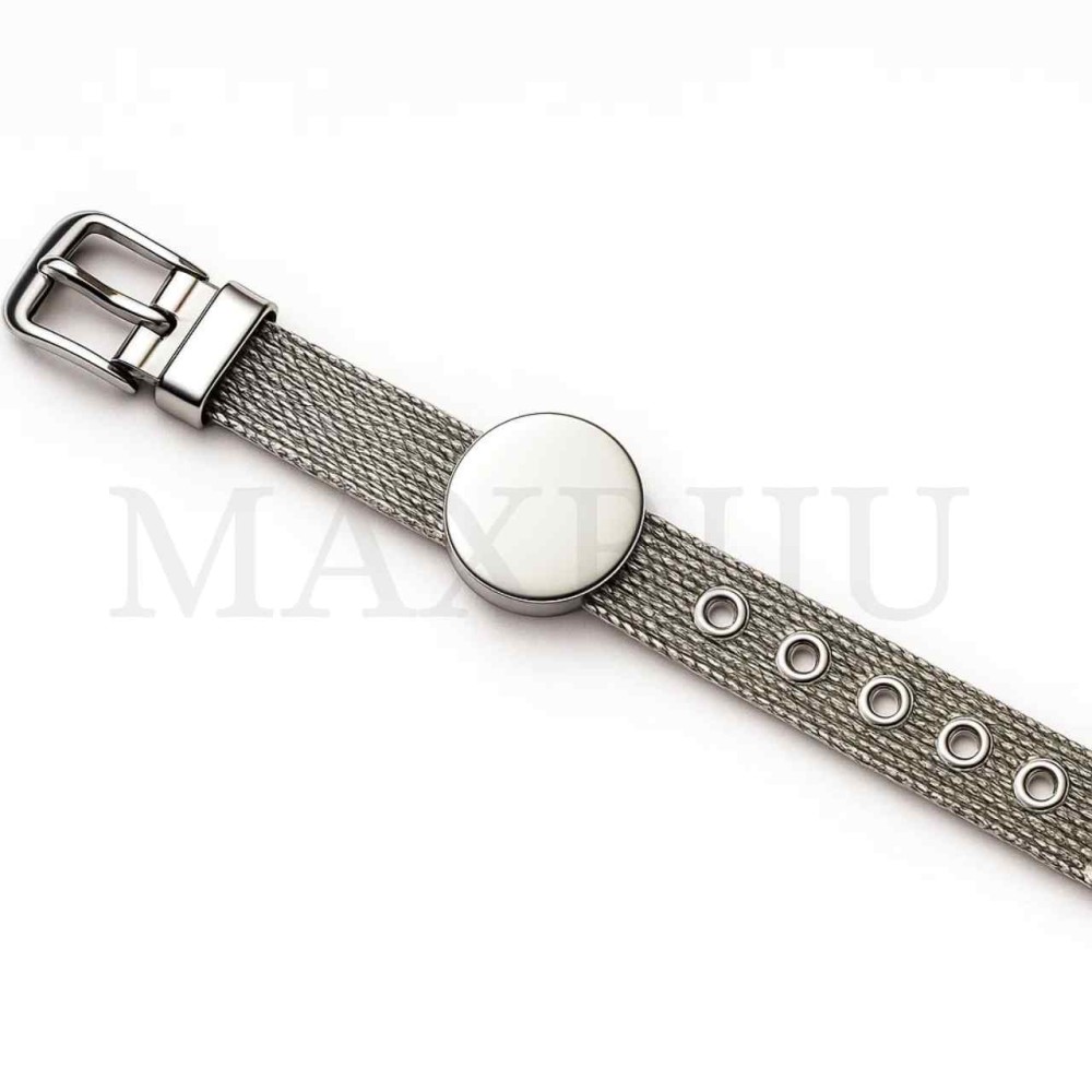 Steel Bracelet 15mm - Round Plate