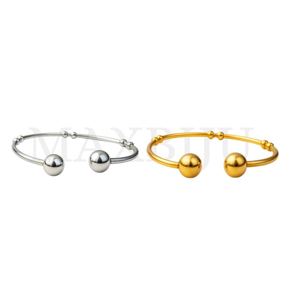 Steel Semi-Ready Bracelet with Beads