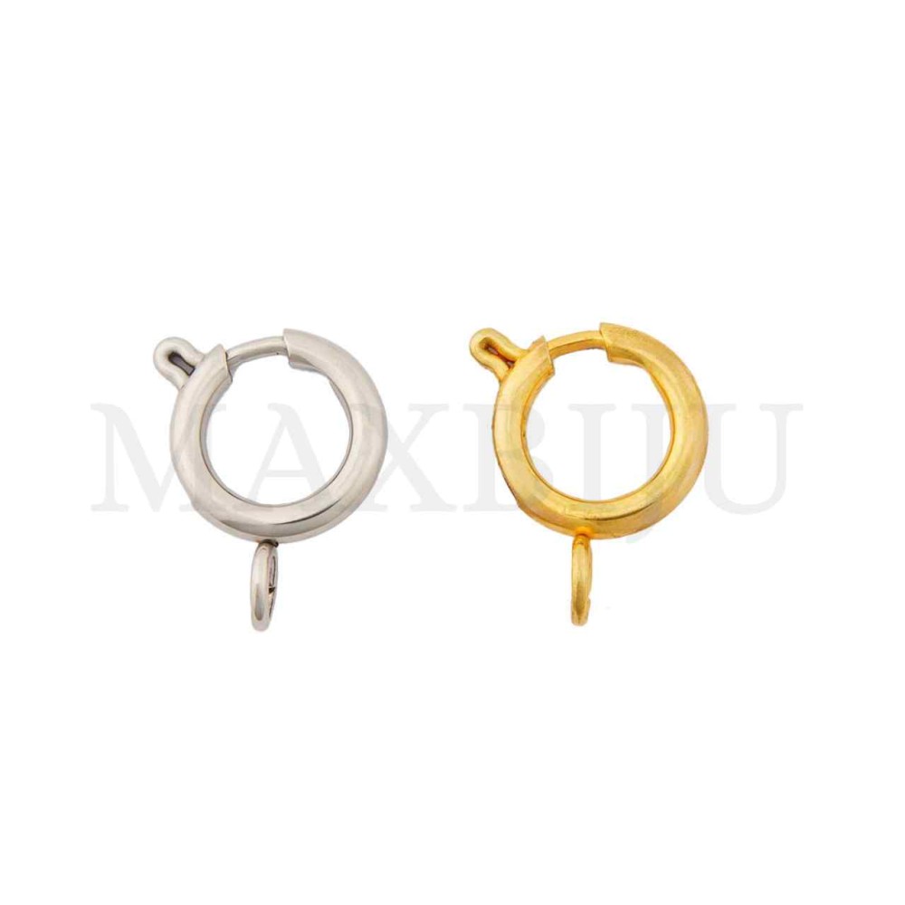 Steel Spring Clasp with Open Ring 12mm
