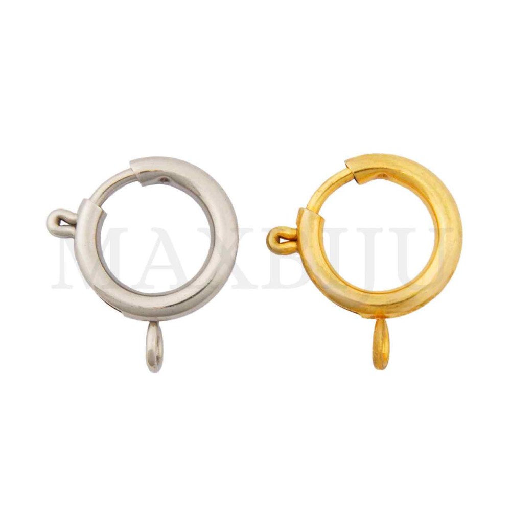 Steel Spring Clasp with Open Ring 16mm