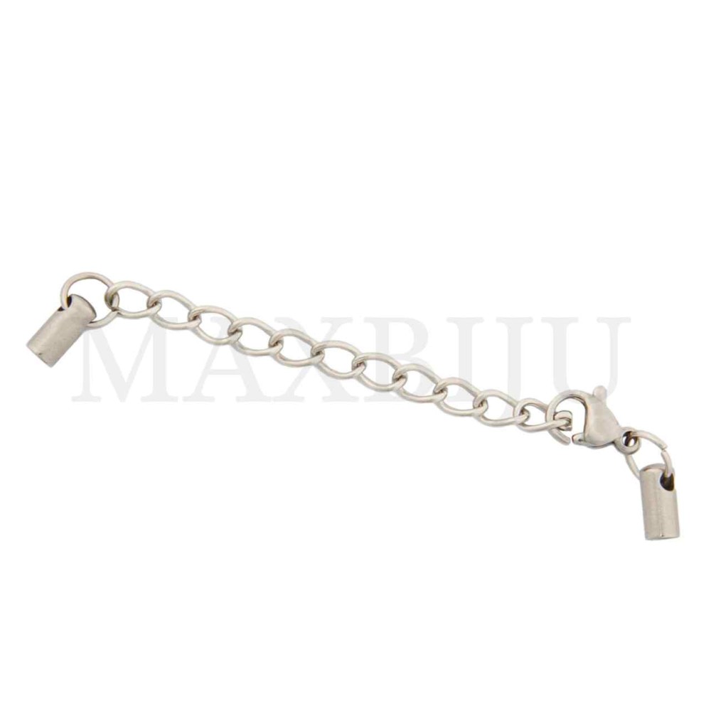 Steel Lobster Clasps with End Caps 3mm Cord