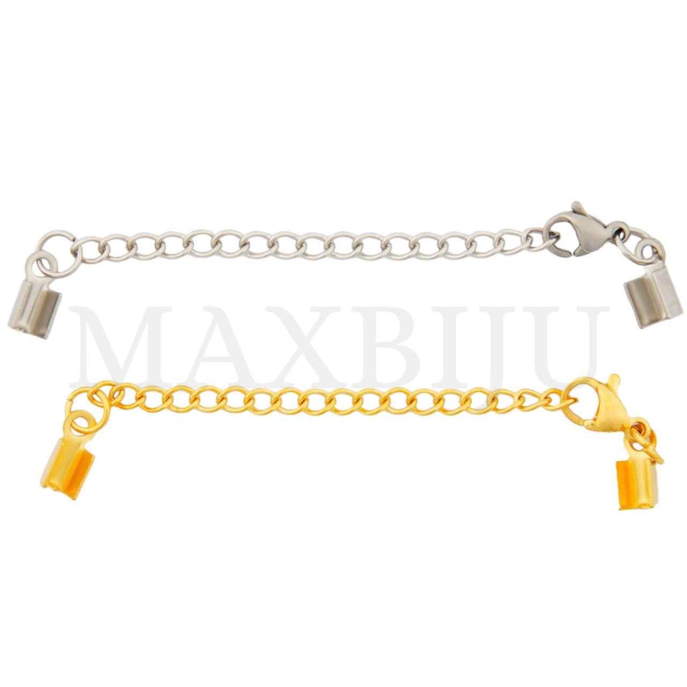 Steel Lobster Clasps with Crimp Ends for 3.5mm Cord