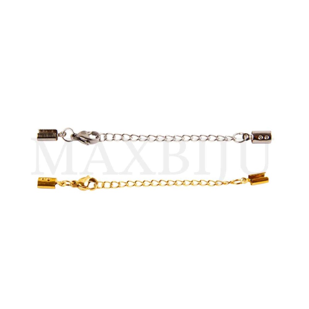 Steel Lobster Clasps with Crimp Ends for 3.5mm Cord