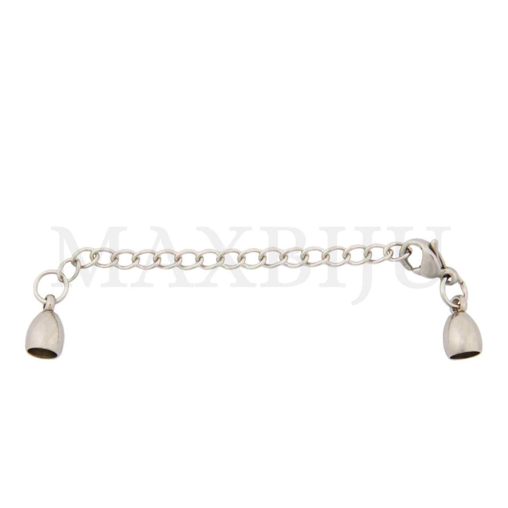 Steel Lobster Clasps with End Caps for 4mm Cord