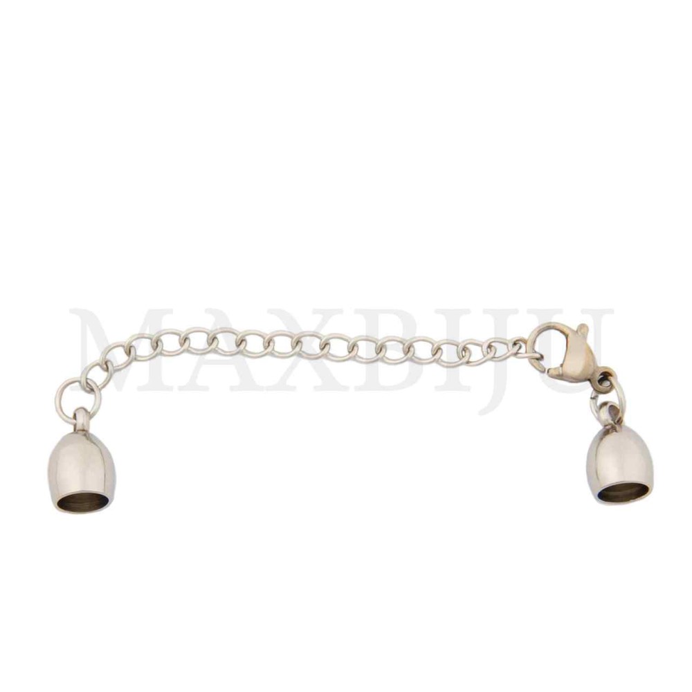 Steel Lobster Clasps with End Caps for 5mm Cord