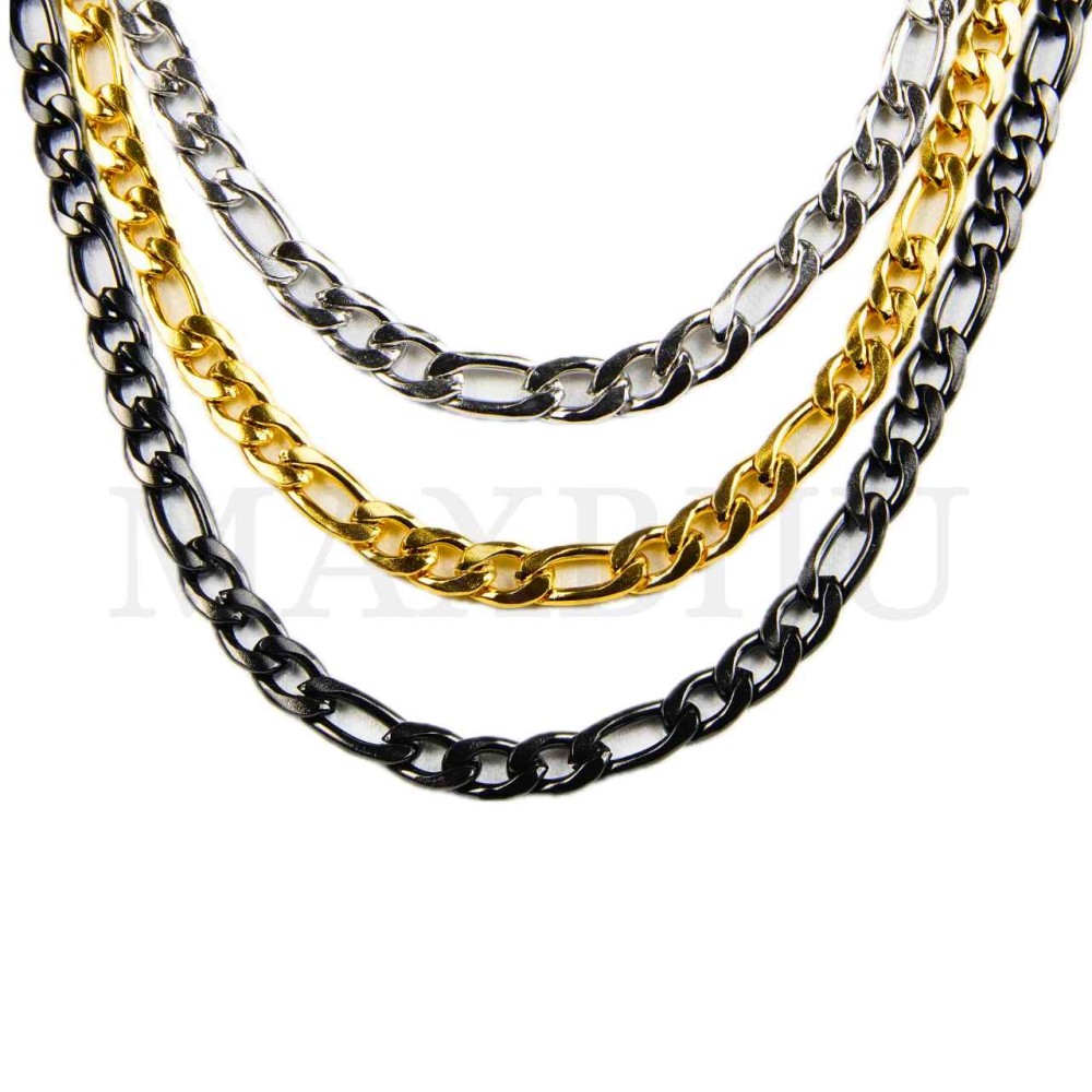 1.6mm NK 3:1 Steel Figaro Links Chain (60mm)