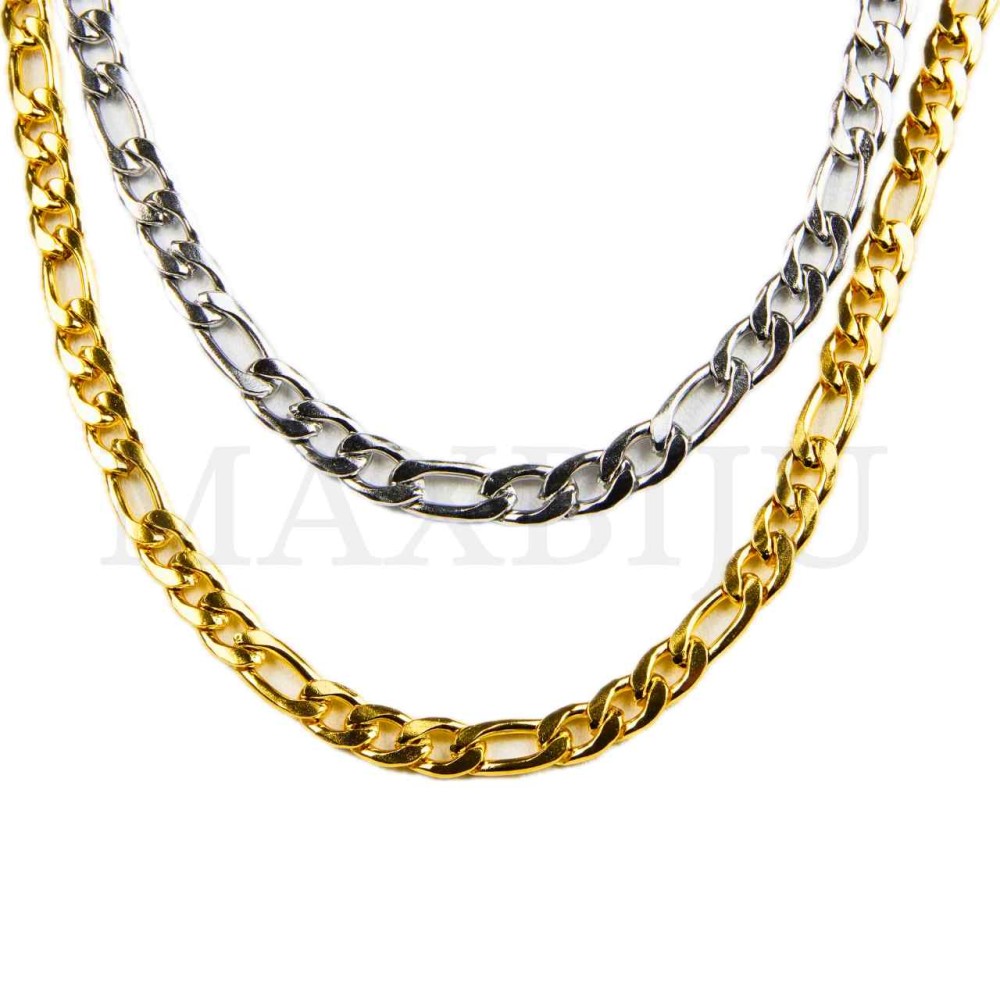 1.6mm NK 3:1 Steel Figaro Links Chain (80mm)