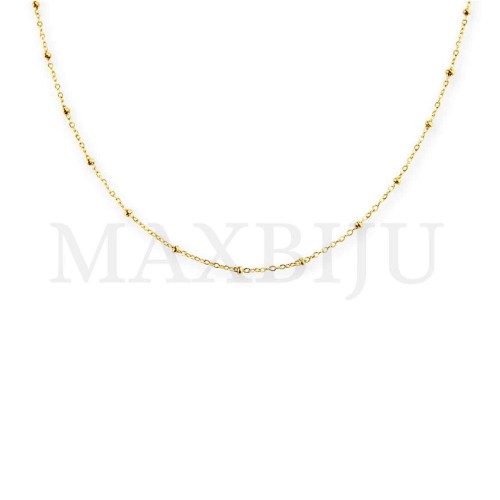 0.3mm Steel Cable Chain (45mm) with beads - 12 pieces