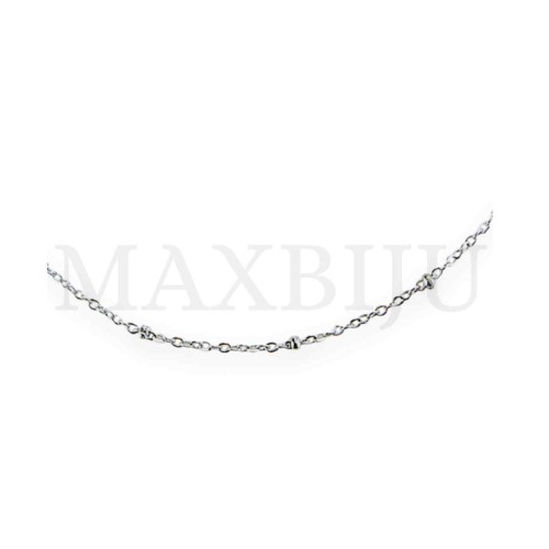 0.3mm Steel Cable Chain (45mm) with beads - 12 pieces