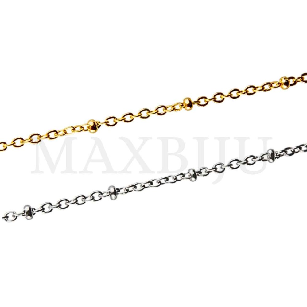 0.5mm Steel Cable Chain with beads - Coil