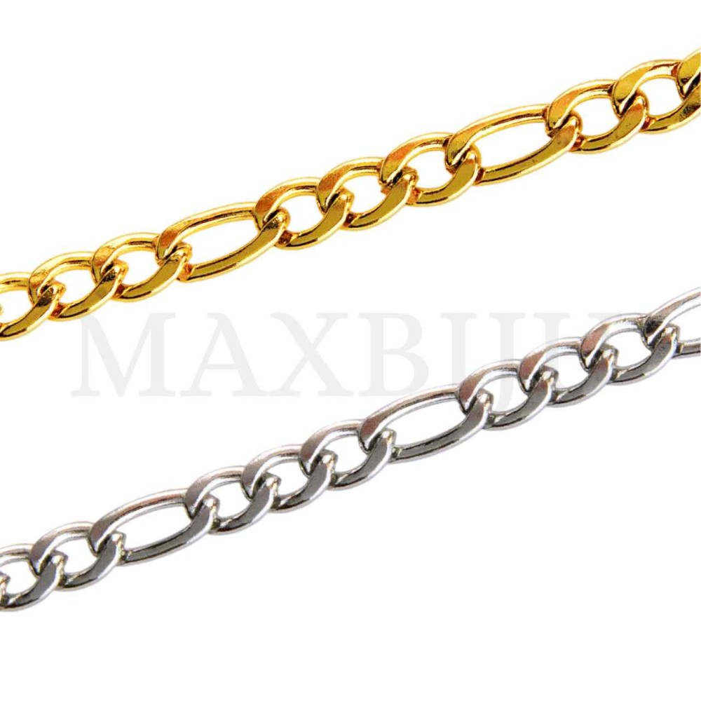 1.2mm NK 3:1 Steel Figaro Links Chain - Coil