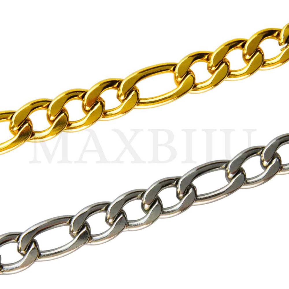 2.5mm NK 3:1 Steel Figaro Links Chain - Coil