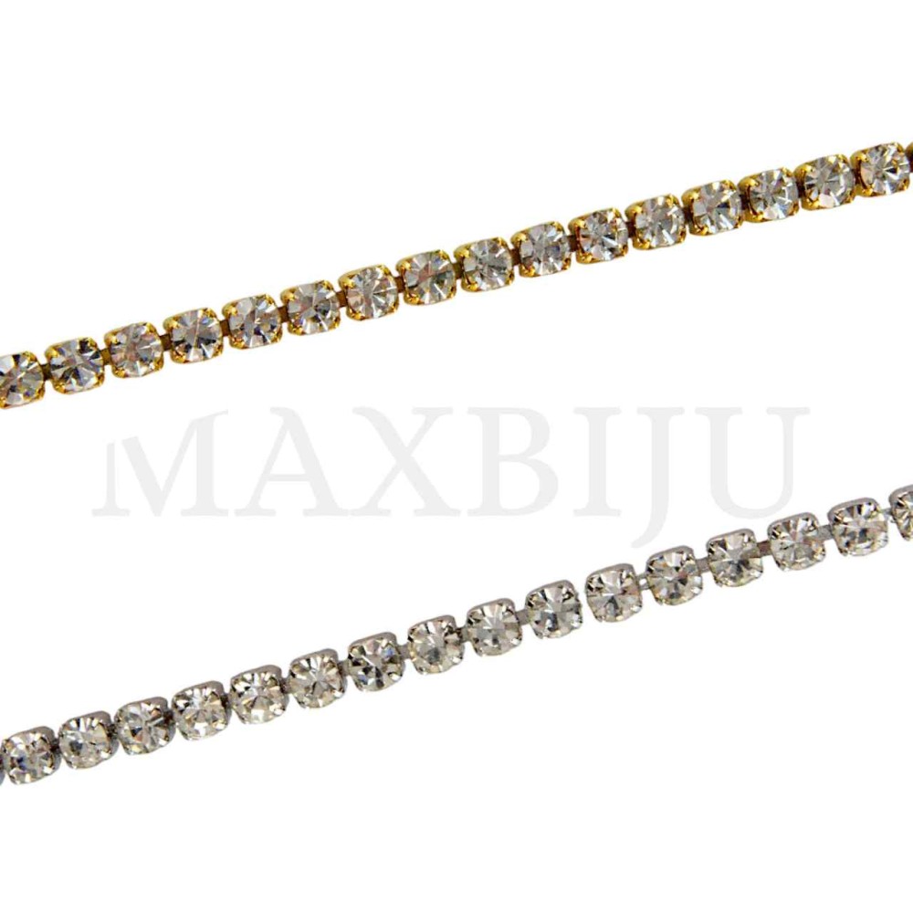 2.5mm Stainless Steel CZ Tennis Chain - Coil