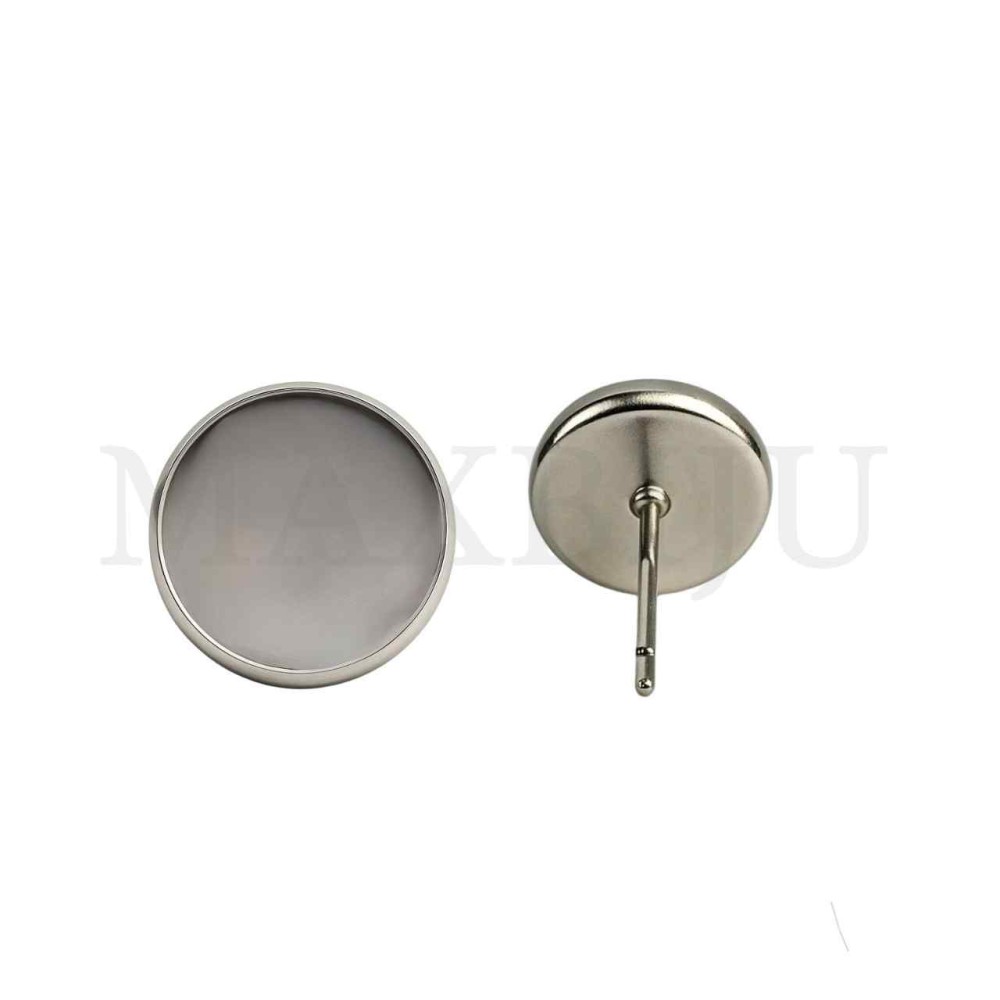 Steel Earring Base for Cabochon 14mm