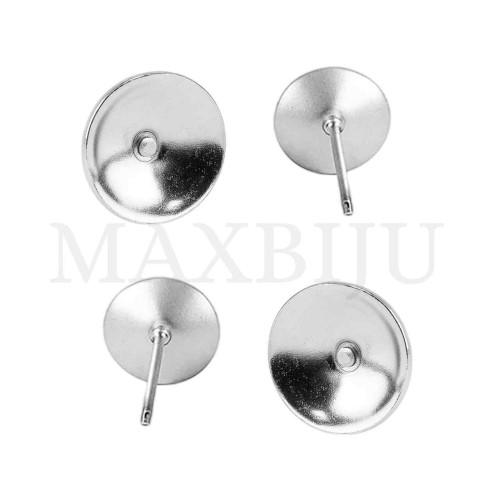 Steel Earring Base for Crystal Cabochon 6mm