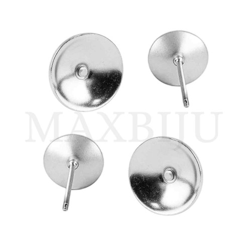 Steel Earring Base for Crystal Cabochon 8mm