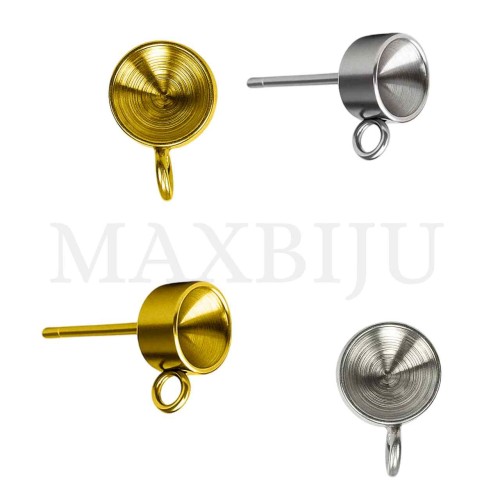 Steel Earring Base for Crystals 6mm