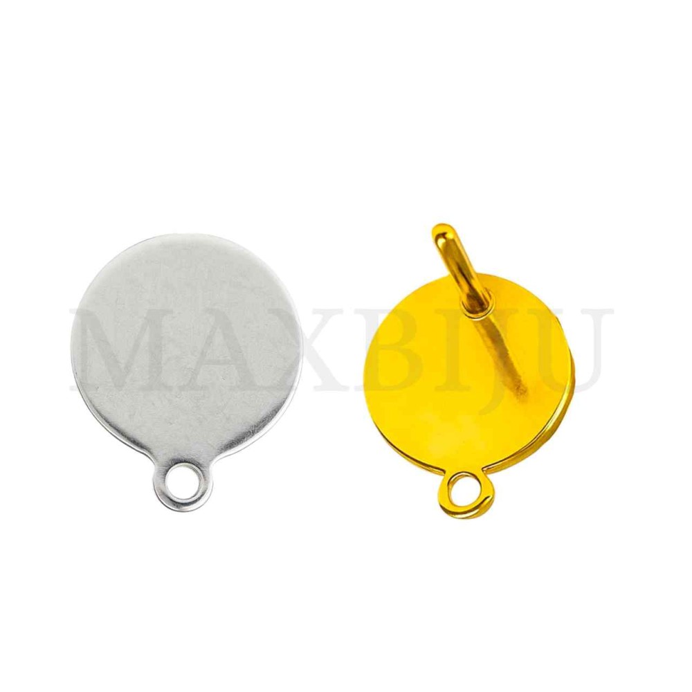 Steel Earring Base with hole 10mm