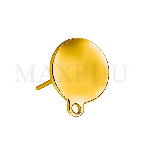 Steel Earring Base with hole 10mm