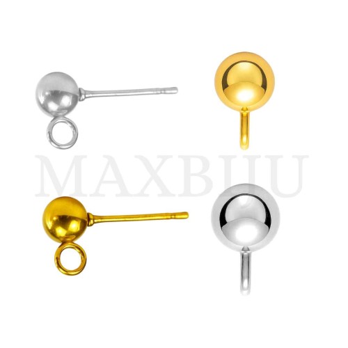 Steel Ball Earring Base 4mm