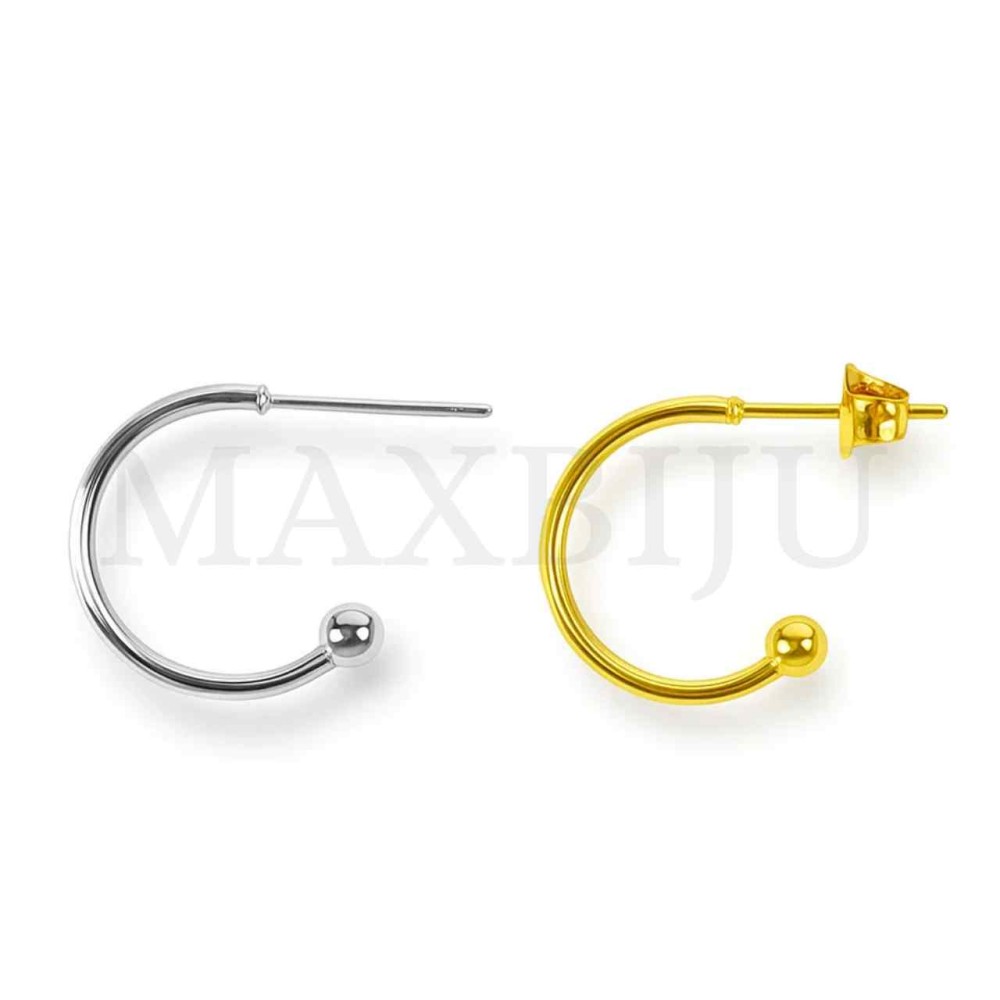 Steel Half Hoop Earring Base 15mm