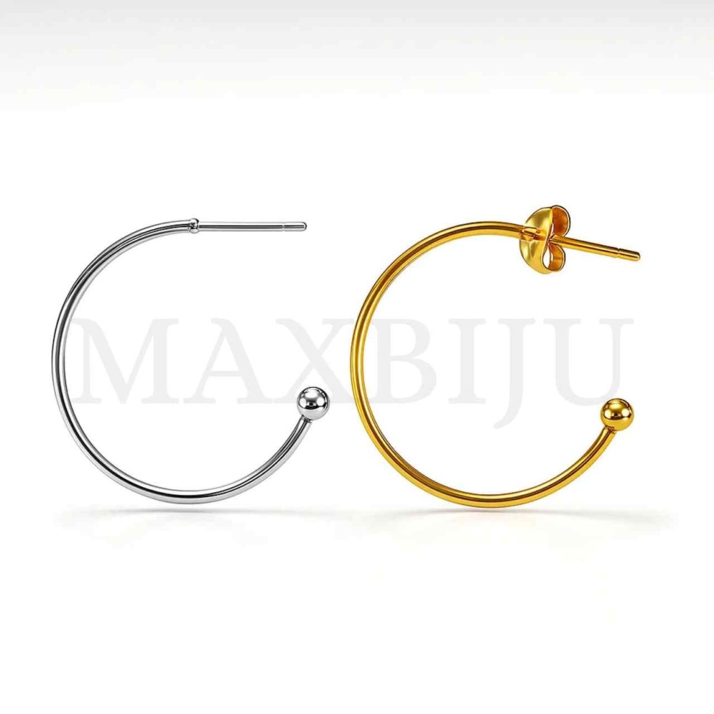 Steel Half Hoop Earring Base 25mm