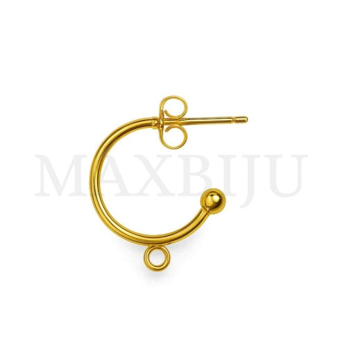 Steel Half Hoop Earring Base 15mm