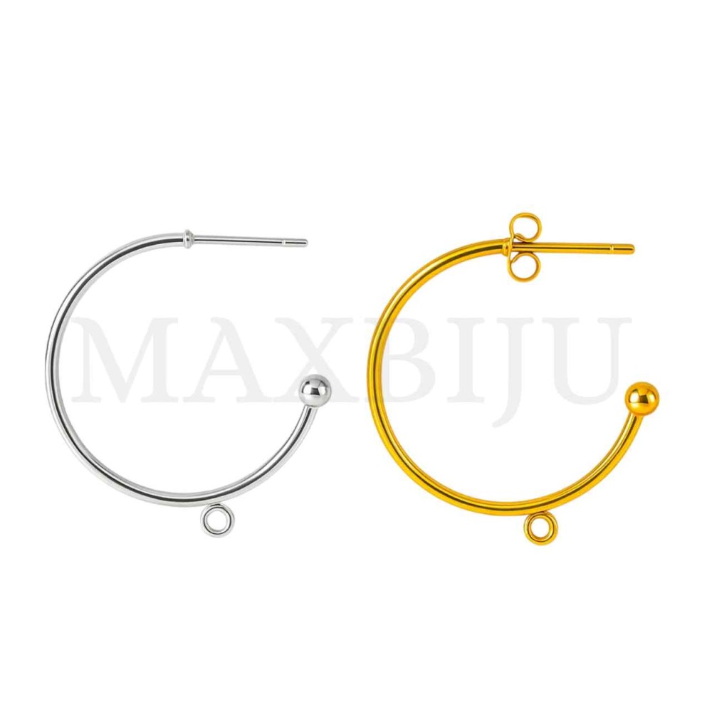 Steel Half Hoop Earring Base 25mm