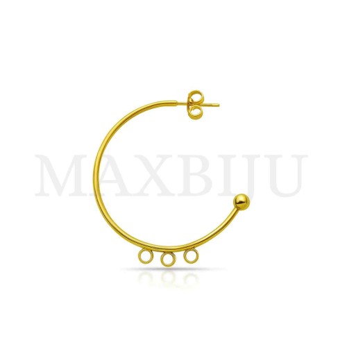 Steel Half Hoop Earring Base 37mm