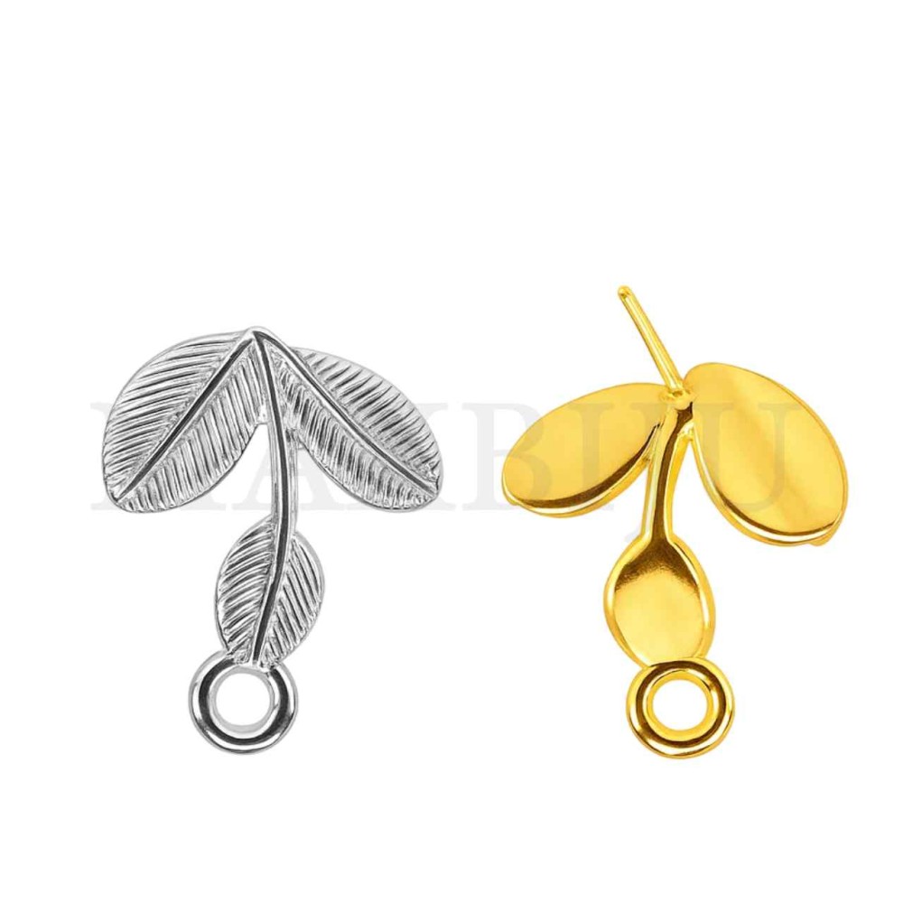 Steel Leaf Earring Base