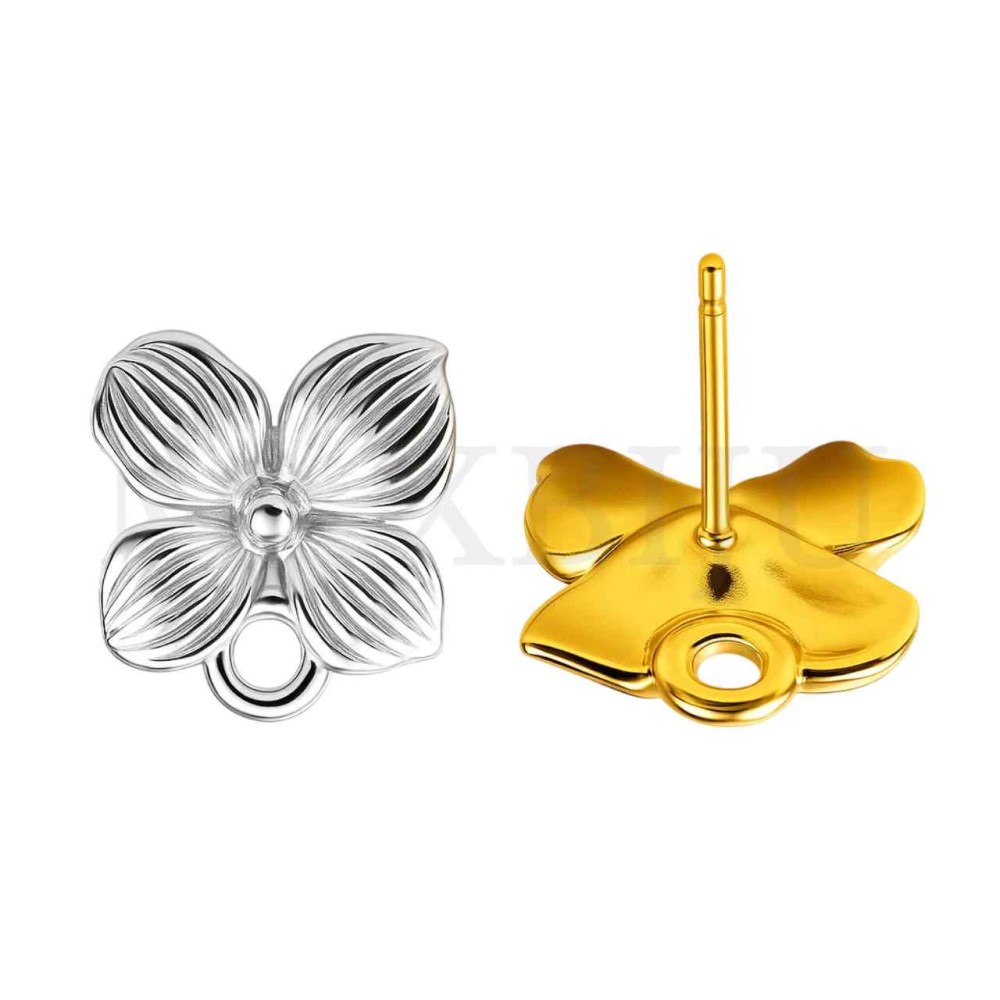 Steel Flower Earring Base