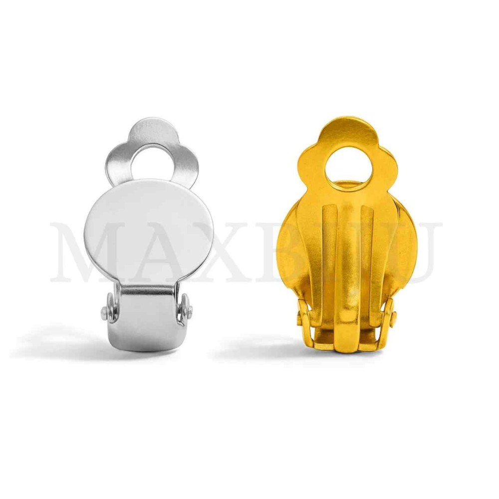 Steel Round Cabochon Ear Clip 10mm