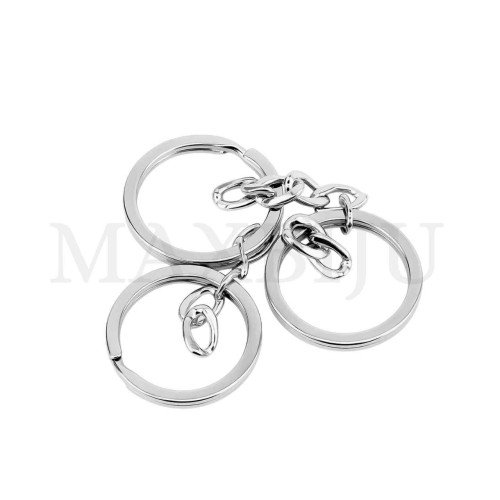 Steel Keychain Jumprings with Chain 28mm
